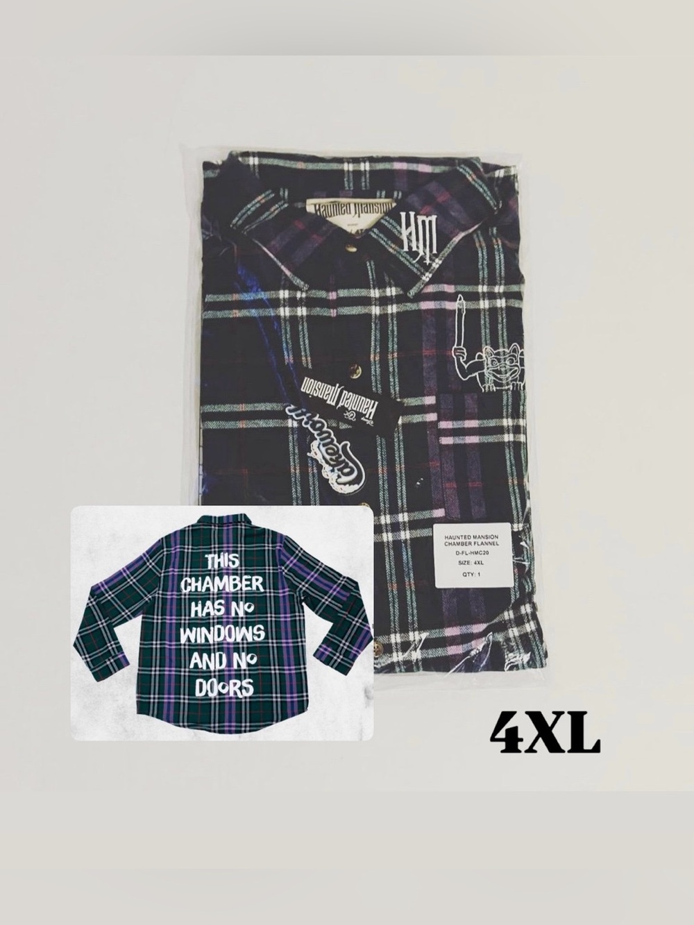 Cakeworthy Disney The Haunted Mansion Chamber Flannel Unisex Size 4XL